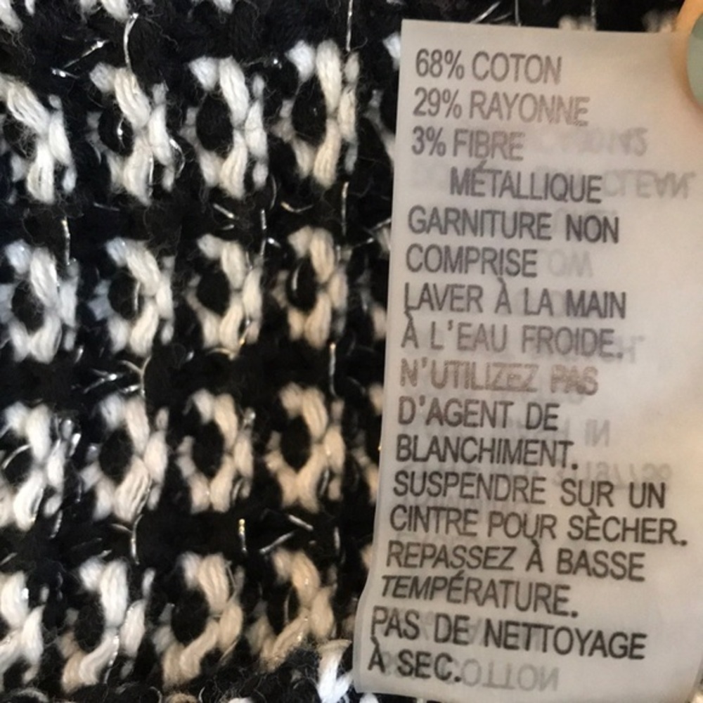 PETER NYGARD Black & White Knit Jacket sz M - Picture 8 of 8
